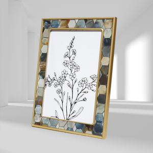 Cornice Fotografica Retrò in Metallo Effetto Marmo, Cornici da 7 Pollici per <span class=keywords><strong>Foto</strong></span> Vintage, Cornice Fotografica da 10 Pollici, Vendita Diretta dalla Fabbrica all'Ingrosso - Product Image 2