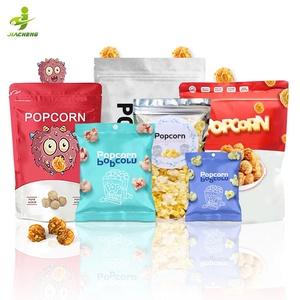 Tùy Chỉnh Logo In Niêm Phong Nhiệt Niêm Phong Nhôm Nhôm Foil Trắng Zip Dễ Thương Ngon Snacks Ziplock Bỏng Ngô Bao Bì Túi - Product Image 1