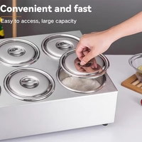 Accessoires pour café - Boîte à assaisonnements multifonctionnelle en acier inoxydable pour restaurant en libre-service, spécial hot pot à huit compartiments
