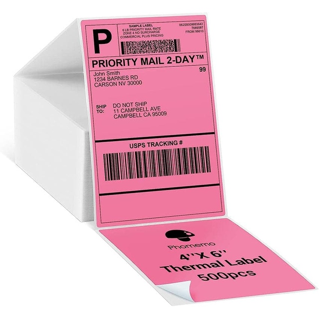 Phomemo 4*6 Inch Thermal Direct Shipping Label Sticky for PM-241-BT/ D520-BT/ PM-246S Shipping Label Printer