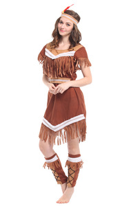 Disfraces de Halloween Tassels Indian Queen Disfraces de Halloween para mujeres <span class=keywords><strong>Pocahontas</strong></span> Indian Wild West Fancy Dress - Product Image 4