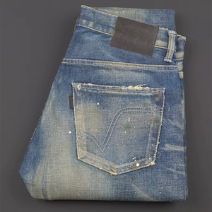 Jeans de Mezclilla de Alta Calidad, Corte Regular, Tela Selvedge, Lavado Claro Japonés, Cintura Media, Casuales, Transpirables, Tejido - Product Image 5
