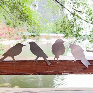 Moderne Bruine Aluminium Vogel Silhouet Kunst Voor Binnen/Buiten Beschermende Ijzeren Tuinornamenten Voor Vogelliefhebbers Diy Painting - Product Image 2