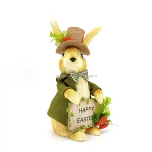 Décoration de lapin en paille de Pâques, nouveau style, décoration de festival, lapin, autres fournitures de vacances, 10 ", 2023