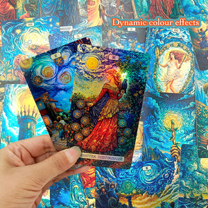Cartes de tarot personnalisées en feuille d'or holographique, jeu d'oracle exquis doré, cartes de divination mystiques pour la lecture et l'orientation spirituelles - Product Image 3