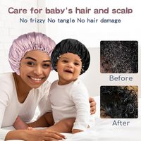 Bonnet de nuit en satin de soie doux pour bébés et jeunes enfants (6-36 mois) aux cheveux bouclés, réversible, ajustable, antidérapant, OEM