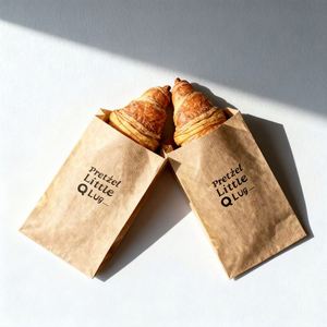 Eco-Friendly Waterproof Greaseproof Custom Logo Paper <b>Bags</b> for Takeaway <b>Snacks</b> & Burgers with Offset Printing - Product Image 1