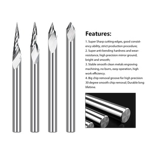3.175 mét V hình dạng khắc <span class=keywords><strong>Router</strong></span> <span class=keywords><strong>bit</strong></span> với 10-90 độ Carbide 0.1 0.2 0.3 3D phay Cutter lớp phủ OEM hỗ trợ - Product Image 2