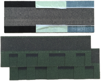 Herstellerprodukt Doppelschicht-Dachziegel Grüne Farbe Asphalt-Dachschindeln
