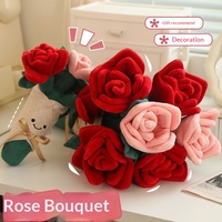 Poupée en peluche rose pour la Saint-Valentin et le Festival Qixi, cadeau pour petite amie, bouquet de roses en peluche, vente en gros
