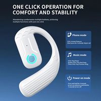 BT 5.4 Earbud nirkabel berputar tunggal, konduksi udara suara besar Stereo tidak ada di telinga