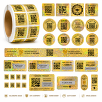 Etiquetas de Seguridad Personalizadas con Holograma Dorado Anti-Falsificación, Etiquetas de Verificación a Prueba de Manipulación con Número de Serie Raspable