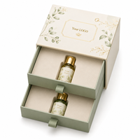 Boîte coulissante double tiroir personnalisable en gros avec gaufrage, pelliculage mat et doublure en éponge pour emballage d'huiles essentielles et de parfums