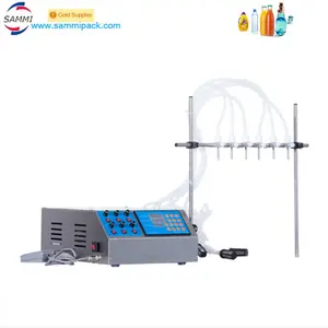 High efficiency 6 nozzles diaphragm pump liquid filling dispenser soymilk juice bottle dosing machine 3-1000ml