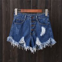 Mode féminine décontracté été Cool femmes Denim Shorts taille haute doublé de fourrure jambe-ouvertures grande taille Sexy jean court