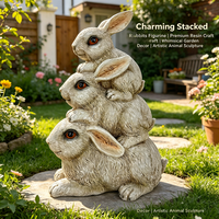 Figurine de lapin réaliste en résine peinte à la main, personnalisée, best-seller, pour décoration de Noël, extérieur et intérieur, jardin, printemps