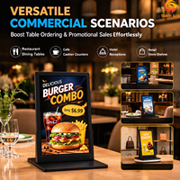 Affichage numérique de table avec batterie intégrée, écran LCD pour menu, mise à jour à distance via application mobile et Wi-Fi pour restaurants et cafés