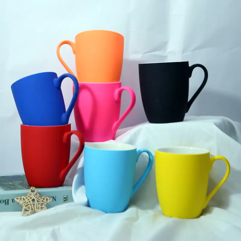 Spray Gradient Color Glaze Neon Spray Gradient Color Gorgeous Ceramic Soft Touch Coffee Mug