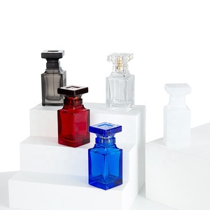 2021 Best-Selling 50Ml Glass Perfume Bottle Square Matte Black Perfume Refillable Spray Bottle