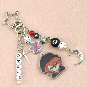 BSD Dazai Osamu และ chuuay พวงกุญแจแฟชั่นโลหะอัลลอยด์พวงกุญแจแรงบันดาลใจ <span class=keywords><strong>bungou</strong></span> <span class=keywords><strong>stray</strong></span> Dazai Osamu และ chuuay - Product Image 4