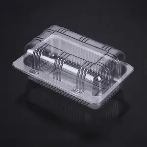 Clear durable packaging hinged plastic food bakery container take out