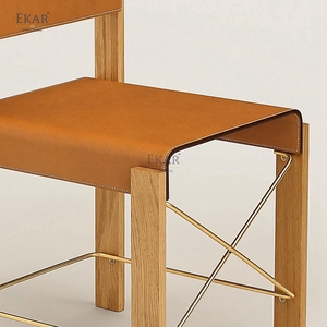 Ekar <span class=keywords><strong>Kael</strong></span> Ăn Uống Hiện Đại Ghế Sang Trọng Fusion Rắn Gỗ Da Kim Loại Cho Nhà Khách Sạn Biệt Thự Thoải Mái tựa Lưng - Product Image 6