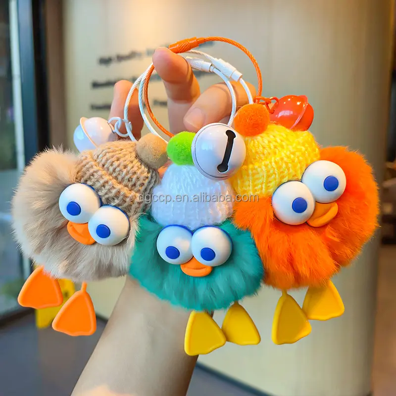 H5CM Long plush cute duck car Plush Toy key chian animal bag Cute Doll plush toys key chian