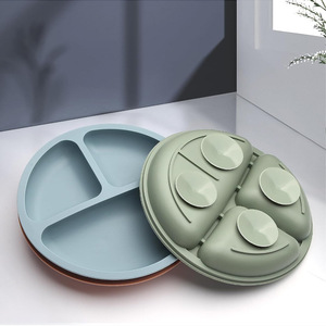 Ensemble d'assiettes divisées en silicone pour enfants, design minimaliste rond pour les repas des enfants - Product Image 2