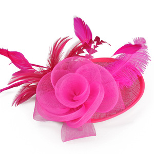 Tùy chỉnh thực hiện Phụ Nữ Nhà thờ Mũ trà bên đám cưới lông sinamay fascinators mũ cho phụ nữ Headband Clip Mũ sắt - Product Image 6