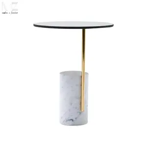 Mesa de Centro Redonda de Mármol Blanco Estilo Escandinavo, Mueble para el Hogar, Mesa Auxiliar para Sofá o Dormitorio - Product Image 6