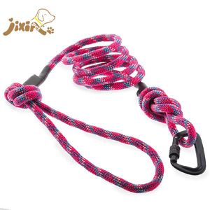 Cuerda de nailon trenzado ajustable sin tirar, resistente, sin manos, Correa antideslizante para perros, 6 pies, 10mm, cuerda de nailon rosa, correa para perros con mosquetón - Product Image 2