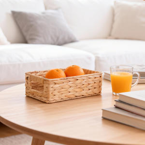 ตะกร้าเก็บของแบบทอโบไบทรงสี่เหลี่ยมผืนผ้า ทำด้วยมือ กล่องจัดระเบียบสำหรับสำนักงาน กล่องเก็บของบนโต๊ะ สำหรับใส่ปากกา ดินสอ เครื่องสำอาง ใช้ในครัว - Product Image 4