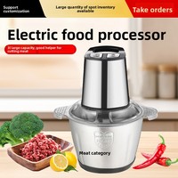 Hachoir à viande électrique en acier inoxydable, multifonction, réglable, avec commande par bouton-poussoir, plusieurs lames de mélange, pour la maison et les bébés