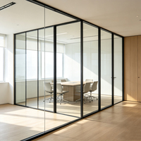 Cloisons en verre à cadre en aluminium moderne, épaisseur 8 mm, dimensions personnalisées, installation facile, chambre à coucher, salle à manger, salon, cuisine, maison