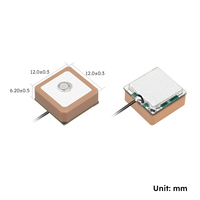 Antenne GPS miniature active en céramique 12x12mm 1575MHz L1 à gain élevé avec LNA et connecteur UFL