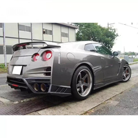 Pare-chocs arrière style TS en fibre de carbone semi-complète avec diffuseur arrière pour Nissan GTR R35