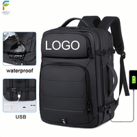 Sac à dos de voyage de grande capacité pour ordinateur portable Compartiment caché Sac à dos Étanche Chargement Usb Homme d'affaires