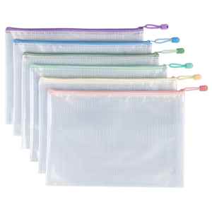 Bolsa de Archivo de PVC Resistente A4, Bolsa Transparente con Cierre de Malla, Organizador de Documentos de Gran Capacidad, Suministros de Oficina y Escolares - Product Image 2