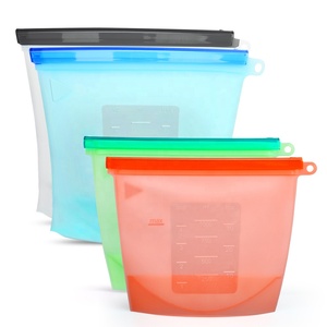 Biodegradable Leakproof Zipper Reusable Silicone Food Storage Bag for Fridge Fresh Fruit