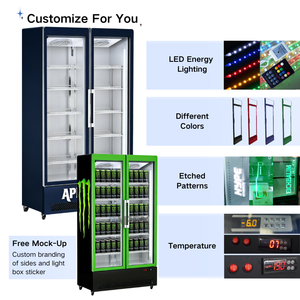 Frigorifero per Bevande a 2 Porte, 1241L, <span class=keywords><strong>Verde</strong></span>, Vetrina Refrigerata per Esposizione Bevande - Product Image 2