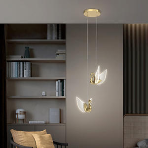 Lustre moderne Swan Liner simple, design luxueux pour la décoration intérieure, chevet, salon, luminaire suspendu LED - Product Image 2