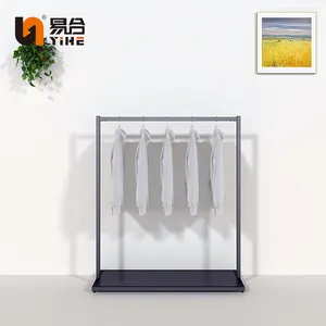 YIHE Customized Interior Design Fashion Retail Clothes Rack Clothing Shop Freestanding Garment Rack For Bottom Shelves