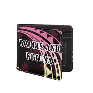 Cartera de cuero PU con logotipo personalizado estampado tribal polinesio Wallis y <span class=keywords><strong>Futuna</strong></span> billetera de moda para hombre impresión bajo demanda - Product Image 3