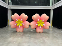 Chaînes de fleurs gonflables géantes, imperméables, durables, modernes, pour la décoration d'événements, couleur rose, avec éclairage LED, pour mariage, installation facile, couleurs personnalisables