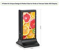 Innovadora Mesa interior alimentada por batería, pantalla táctil de doble cara de 7 pulgadas, pantalla de menú publicitario para restaurante, Bar, hoteles