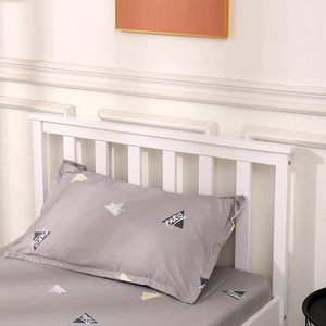 Inweto Modern Simple Design Sturdy Solid Wood Pine Wooden <b>Single</b> Size <b>Bed</b> 3ft With Headboard High Foot End White for Bedroom BF1 - Product Image 3