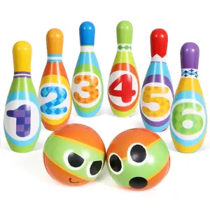 2024 verkaufsschlager PU material farbiges bowling set lustiges spielzeug schaumstoff bowling set für kinder