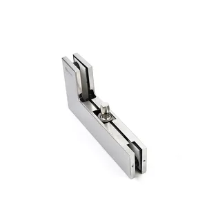 China glass door fitting supplier good quality corner clamp big L corner door patch fittings with pivot