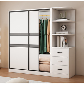 <span class=keywords><strong>Armario</strong></span> de Madera Moderno con Puerta Corredera, Diseño Personalizable, Gran Capacidad de <span class=keywords><strong>Almacenamiento</strong></span>, Adecuado para Dormitorio, Muebles para el Hogar - Product Image 6