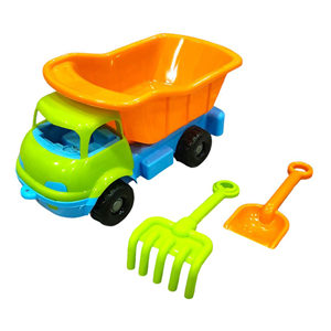 Kids <b>Beach</b> Dump Truck Toy Set with Rake and Shovel <b>Plastic</b> Sand Play Toy in Mesh <b>Bag</b> - Product Image 1